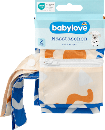 Nasstaschen-Set blau/beige, 2 St