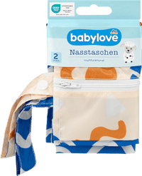 Nasstaschen-Set blau/beige, 2 St
