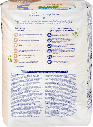 Babybroekje nature eco maat 5 Junior (12-17 kg), 18 stuks