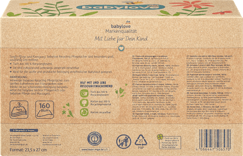 Natuurlijke droge verzorgingsdoekjes, 160 stuks