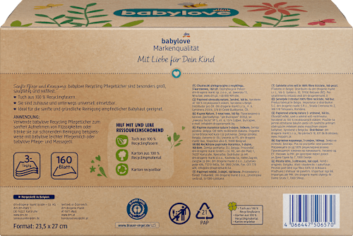 Natuurlijke droge verzorgingsdoekjes, 160 stuks