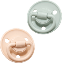 Schnuller Latex rund, Gr 1, beige/mint, von Geburt an, 2 St