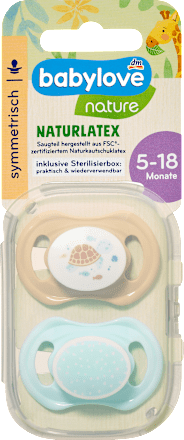 Schnuller Latex symmetrisch, beige/mint, Gr. 2, 5-18 Monate, 2 St