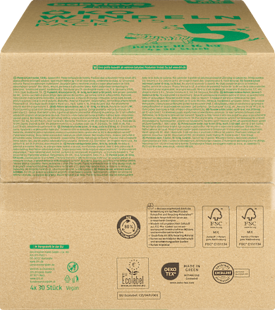 Nature Eco Luiers, Maat 5 Junior (10-16 kg), Maandelijkse verpakking, 120 stuks