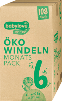 Nature Eco Luiers, Maat 6 XL (15-20 kg), Maandelijkse Doos, 108 stuks