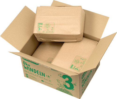 Windeln Öko Gr. 3 midi (4-9 kg) Monatspack, 144 St