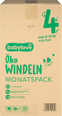 Windeln Öko Gr. 4 maxi (8-14 kg) Monatspack, 136 St