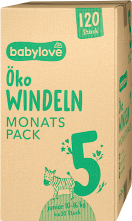 Windeln Öko Gr. 5 junior (10-16 kg) Monatspack, 120 St