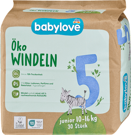 Windeln Öko Gr. 5 junior (10-16 kg), 30 St
