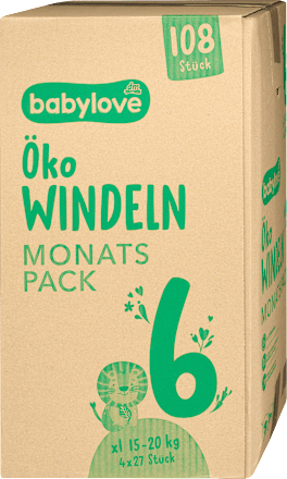 Windeln Öko Gr. 6 xl (15-20 kg) Monatspack, 108 St