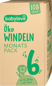 Windeln Öko Gr. 6 xl (15-20 kg) Monatspack, 108 St