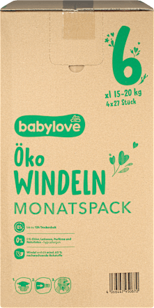 Windeln Öko Gr. 6 xl (15-20 kg) Monatspack, 108 St