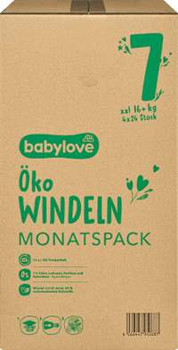 Windeln Öko Gr. 7 xxl (16+ kg), (4x24 St) Monatspack, 96 St