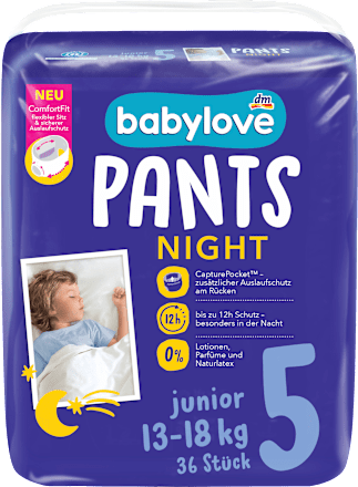Broek Night, maat 5 Junior (13-18 kg), 36 stuks