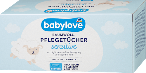 Pflegetücher Baumwolle sensitive, 50 St