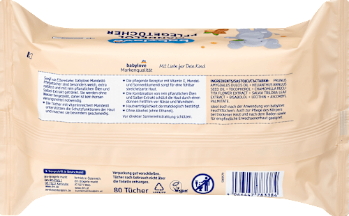 Amandelolie verzorgingsdoekjes, 80 stuks
