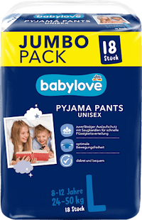 Pyjama Pants Gr. L 8-12 Jahre (24-50 kg), Jumbopack, 18 St