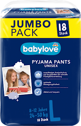 Pyjamabroek maat L Jumbo Pack, 8-12 jaar (24-50 kg), 18 stuks