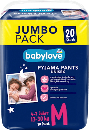 Pyjama Pants Gr. M Jumbopack, 4-7 Jahre (17-30 kg), 20 St babylove