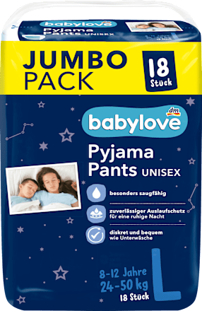 Pyjama Pants Unisex Gr. L 8-12 Jahre (24-50 kg), Jumbo Pack, 18 St
