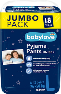 Pyjama Pants Unisex Gr. L 8-12 Jahre (24-50 kg), Jumbo Pack, 18 St