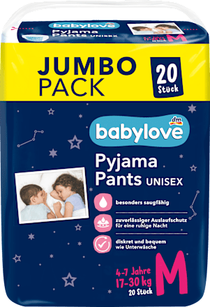 Pyjama Pants Unisex Gr. M 4-7 Jahre (17-30 kg), Jumbo Pack, 20 St