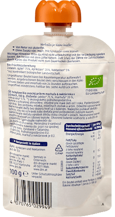 Quetschie Aprikose&Nektarine in Apfel ab 1 Jahr, 100 g
