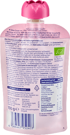 Quetschie Erdbeere & Banane in Apfel mit Müsli ab 1 Jahr, 100 g