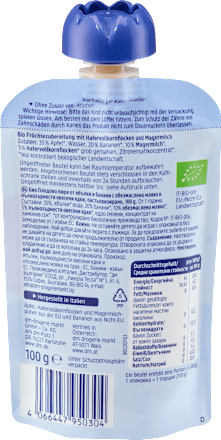 Quetschie Guten Abend Apfel & Banane mit Hafer & Milch ab 1 Jahr, 100 g