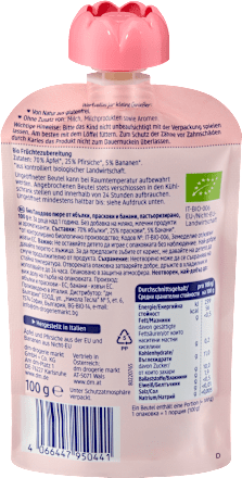 Quetschie Pfirsich & Banane in Apfel ab 1 Jahr, 100 g