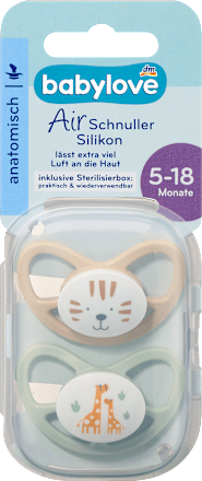 Schnuller Air Silikon anatomisch, beige/mintgrün,  Gr. 2, 5-18 Monate, 2 St