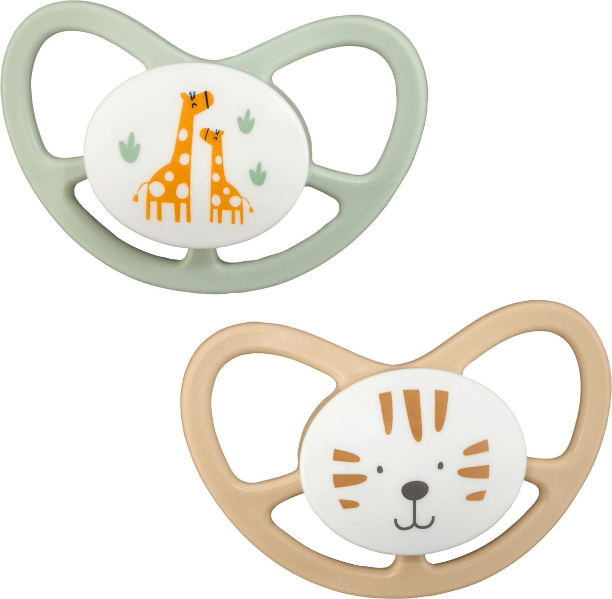 babylove Schnuller Air Silikon anatomisch, beige/mintgrün,  Gr. 2, 5-18 Monate, 2 St