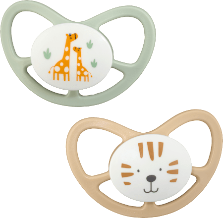 Schnuller Air Silikon anatomisch, beige/mintgrün,  Gr. 2, 5-18 Monate, 2 St