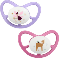 Schnuller Air Silikon anatomisch, rosa/lila,  Gr. 1, 0-6 Monate, 2 St