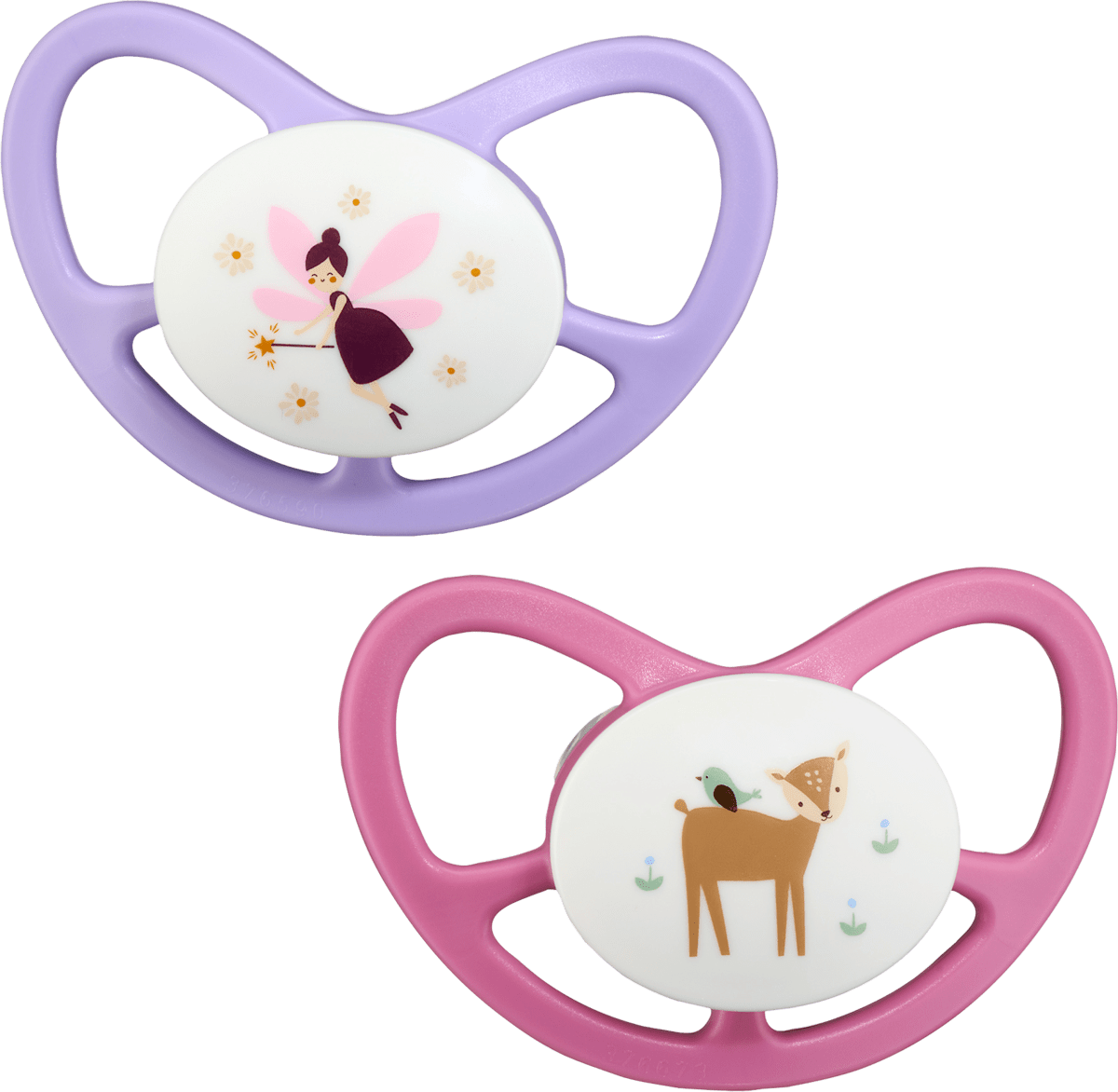 babylove Schnuller Air Silikon anatomisch, rosa/lila,  Gr. 1, 0-6 Monate, 2 St