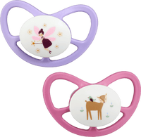 babylove Schnuller Air Silikon anatomisch, rosa/lila,  Gr. 1, 0-6 Monate, 2 St