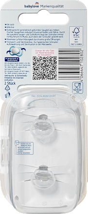 Schnuller Air Silikon symmetrisch, braun/grün, Gr.2, 5-18 Monate, 2 St babylove