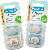 Schnuller Air Silikon symmetrisch, mint/beige & blau/petrol, Gr. 1, 0-6 Monate, 4 St