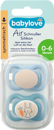Schnuller Air Silikon symmetrisch, mint/beige & blau/petrol, Gr. 1, 0-6 Monate, 4 St
