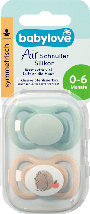 Schnuller Air Silikon symmetrisch, mint/beige & blau/petrol, Gr. 1, 0-6 Monate, 4 St