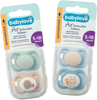 Schnuller Air Silikon symmetrisch, mint/beige & blau/petrol, Gr. 2, 5-18 Monate, 4 St