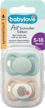 Schnuller Air Silikon symmetrisch, mint/beige & blau/petrol, Gr. 2, 5-18 Monate, 4 St