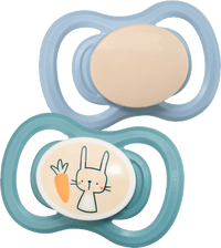 Schnuller Air Silikon symmetrisch, mint/beige & blau/petrol, Gr. 2, 5-18 Monate, 4 St