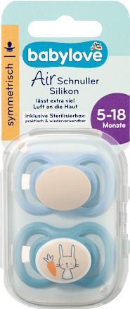 Schnuller Air Silikon symmetrisch, mint/beige & blau/petrol, Gr. 2, 5-18 Monate, 4 St