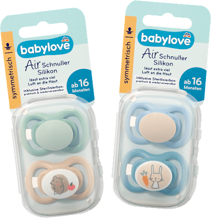 Schnuller Air Silikon symmetrisch, mint/beige & blau/petrol Gr. 3, ab 16 Monaten, 4 St