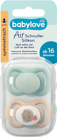 Schnuller Air Silikon symmetrisch, mint/beige & blau/petrol Gr. 3, ab 16 Monaten, 4 St