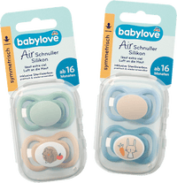 Schnuller Air Silikon symmetrisch, mint/beige & blau/petrol Gr. 3, ab 16 Monaten, 4 St