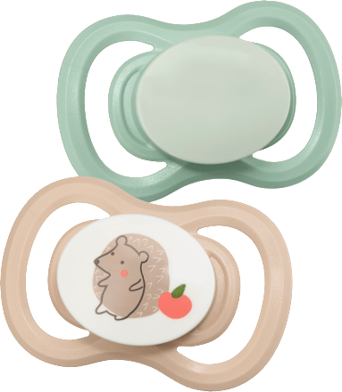 Schnuller Air Silikon symmetrisch, mint/beige & blau/petrol Gr. 3, ab 16 Monaten, 4 St