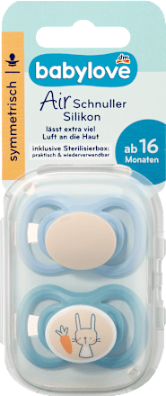 Schnuller Air Silikon symmetrisch, mint/beige & blau/petrol Gr. 3, ab 16 Monaten, 4 St