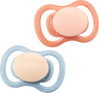 Schnuller Air Silikon symmetrisch, rosa/blau, 0-6 Monate, 2 St